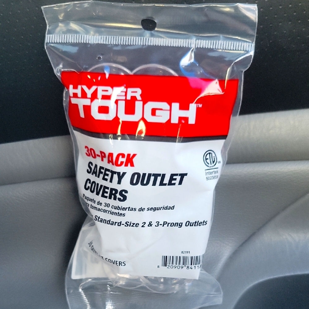 Safety Outlet Covers Hyper Tough - 30 Pack, Clear